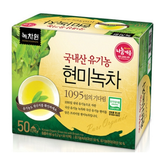 녹차원 국내산 유기농 현미녹차 50T (1개)_이미지