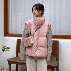 오노마 ONM 여성 하이넥 오버핏 루즈핏 패딩 조끼 S11328167