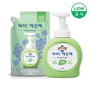 핸드워시 용기 490ml 1개+리필 450ml 1개 순/레몬/청포도