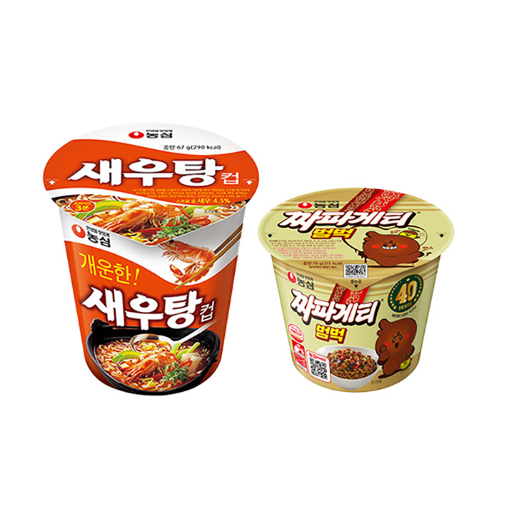 새우탕 컵 67g 15개 + 짜파게티  범벅 70g 15개