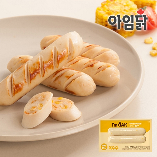 와이즈유엑스글로벌 아임닭 맛있는 닭가슴살 소시지 옥수수 100g (2개)