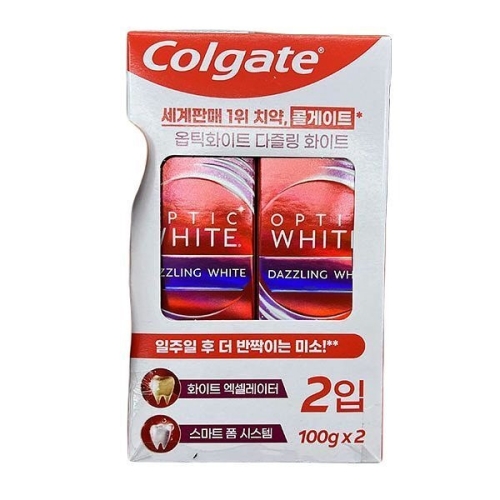 콜게이트 옵틱화이트 다즐링 민트 치약 100g (2개)