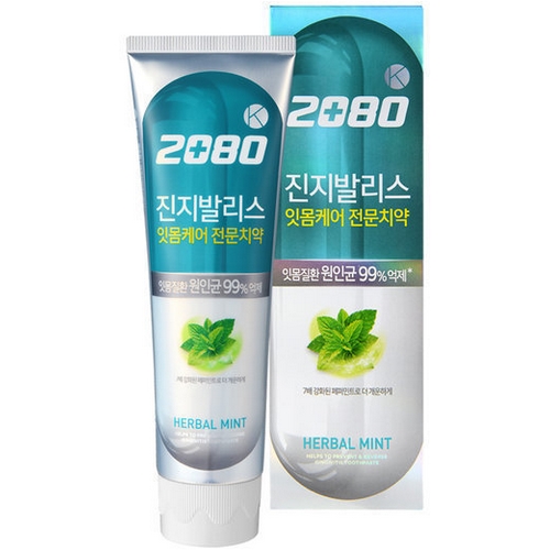 애경 2080 진지발리스 허벌민트 치약 120g (18개)