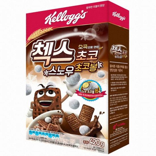 켈로그 오곡으로 만든 첵스초코 스노우 초코볼 420g (2개)
