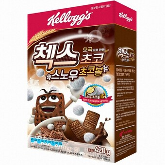 켈로그 오곡으로 만든 첵스초코 스노우 초코볼 420g