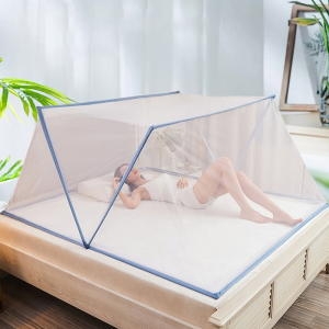 원터치 침대 모기장 Ssize 텐트 1초 접이식 폴딩 바로 모기 착 덮장 싱글 퀸 이불 침대 텐트형