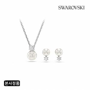 스와로브스키 여성 Matrix 로듐 크리스털 펄 세트_5689624