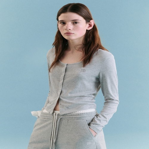 ���̿������� �ζ�ζ� NUBASIC U-NECK CARDIGAN GRAY CD25112M002