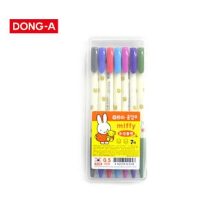 동아 유성볼펜 미피 0.5mm 7색세트 유성볼펜 미피7색세트 0.5mm_이미지