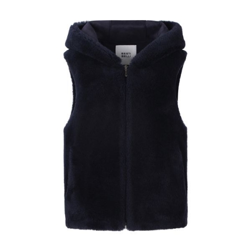신원 베스띠벨리 네이비 양모 후드 집업 베스트 BHVZX9799