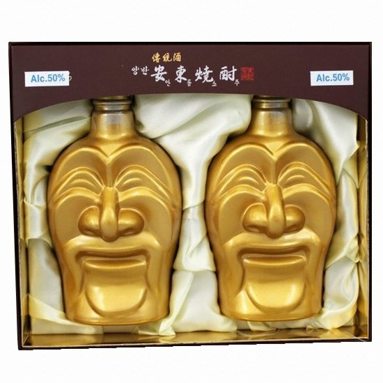 양반안동소주 12년산 양반탈 골드 375ml 2입 세트 (1개)_이미지