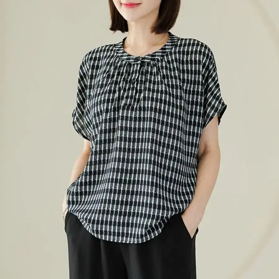 레플체크블라우스 TBF3301
