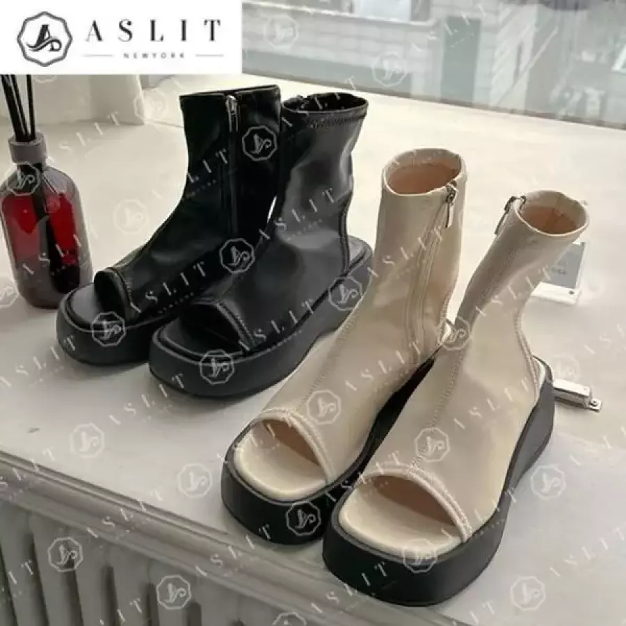 토오픈 키높이 통굽 여성 삭스 앵클 부츠 18386790A