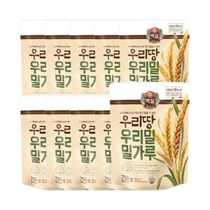 백설 우리땅 우리밀 밀가루 750g (10개)_이미지