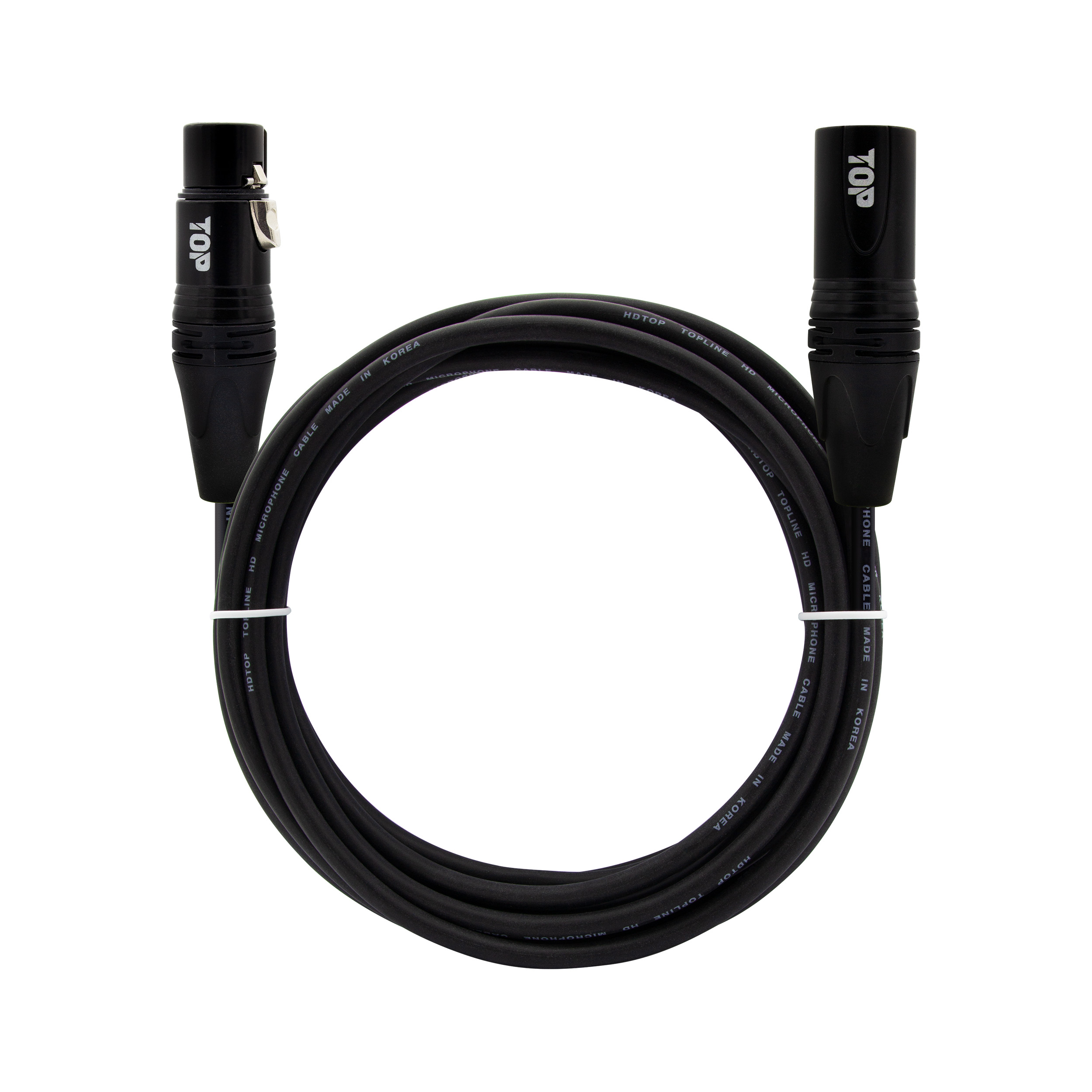 탑라인에이치디 HDTOP XLR 암 to 수 마이크 연장 케이블 블랙 (1m, HT-TP5328)