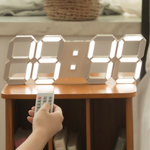 코드리스 무선 인테리어 3D LED 벽시계 38cm + 건전지 6개