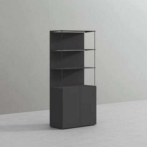 데스커 DSCDA0805H 2단 도어 스틸 철제 선반 5단 책장 800