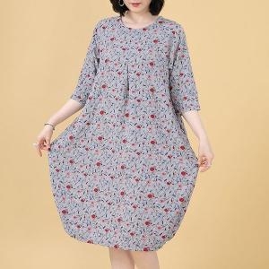  애비뉴투지 엄마옷 지짐이 꽃 여성 여름 항아리 칠부 홈 원피스 O06280 50대 60대 중년여성 사이즈FREE 소라