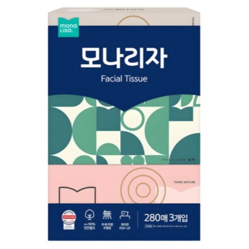 모나리자 미용티슈 280매 (3입) (5팩(15입))_이미지