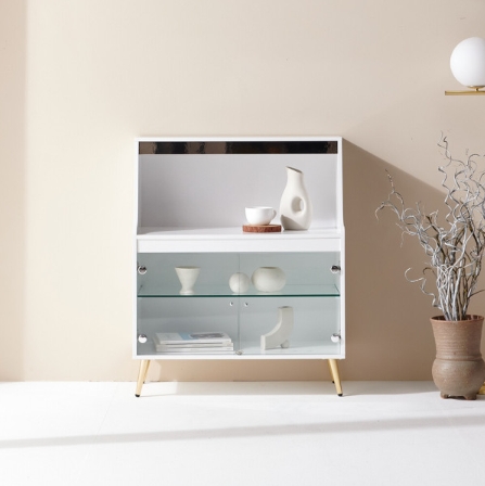 버디 800-3단 선반겸용 유리도어 장식장