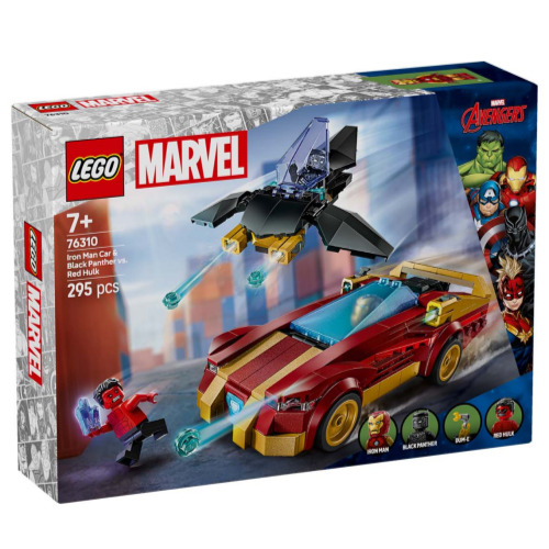 레고 아이언맨 자동차와 블랙 팬서 대 레드 헐크 (76310) (해외구매)