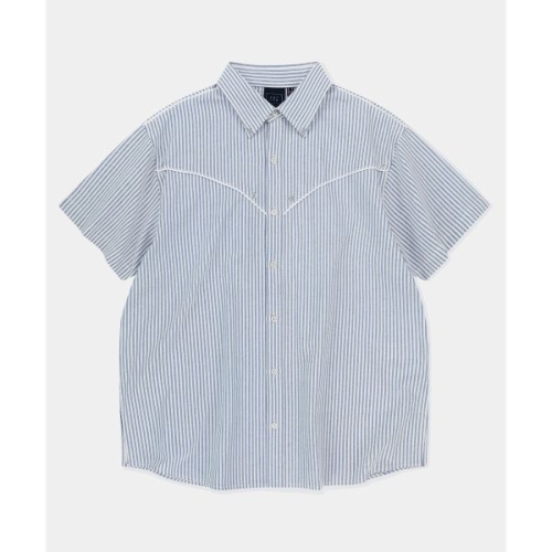 로맨틱크라운 ROMANTIC CROWN 파이핑 하프 셔츠_스카이 블루 25RCSUTSHU004SB 116557_이미지