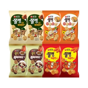 농심 쫄병스낵 숯불바베큐 x2 +매콤한맛 x2 +안성탕면 x2 +짜파게티 x2 / 스낵 세트_이미지