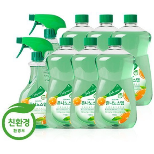  은나노스텝 다용도 세정제 550ml + 리필 1.1L [본품2개+리필6개]