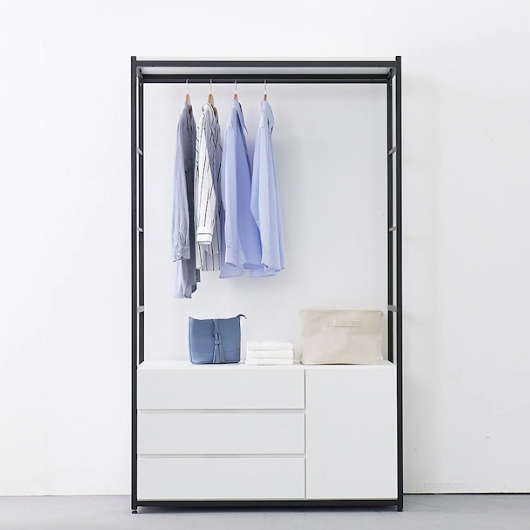 로쏘 코그모 맞춤 1단 행거 3단 수납장 드레스룸 1200