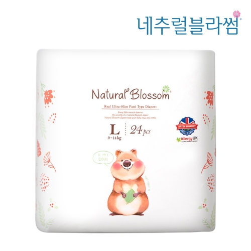 네추럴블라썸 울트라슬림 비건 기저귀 팬티형 L (24매)_이미지
