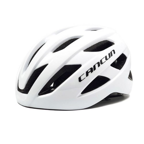 캔쿤 뉴 아시안핏 인몰드 에어로 자전거 헬멧 (유광화이트+레드)_이미지