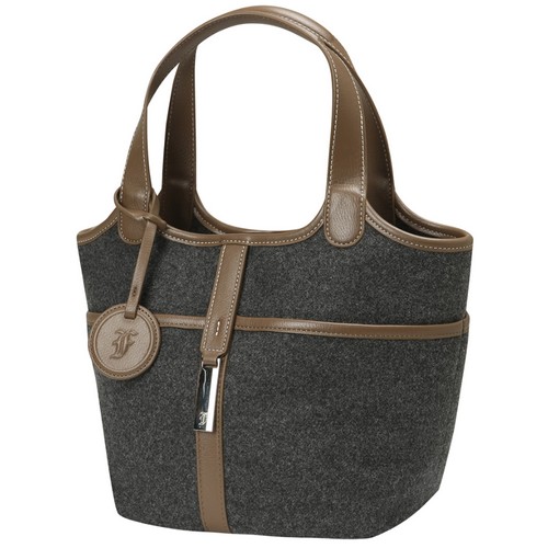 팬텀 로고 참 장식 캔버스 토트백 221D3BG003_GY_이미지