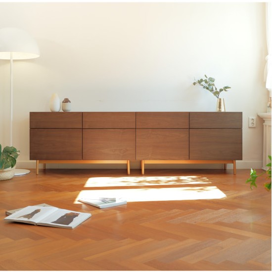 나이믹 로벤 원목 높은 거실장세트 2200