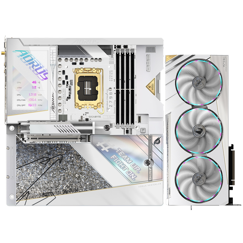 GIGABYTE Z790 AORUS XTREME X ICE + AORUS 지포스 RTX 4080 SUPER XTREME ICE 패키지 피씨디렉트이미지입니다. 누르면 해당 게시물로 새창이동합니다.