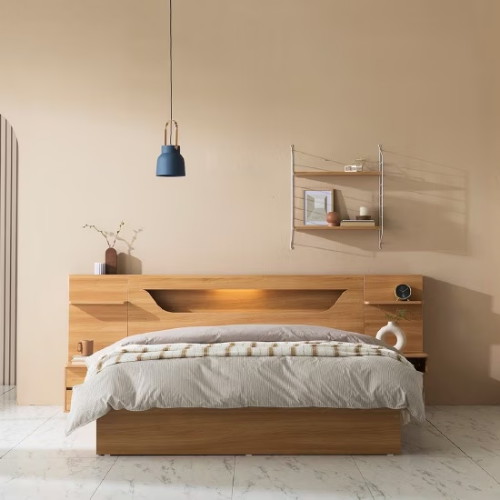 파로마 티파니 수납 호텔 LED침대 Q+서랍협탁 (매트별도)