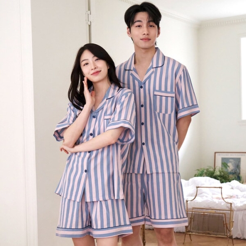 여성 잠옷 남자 스트라이프 파자마 커플잠옷 신혼부부 연인 24S209 CPR면