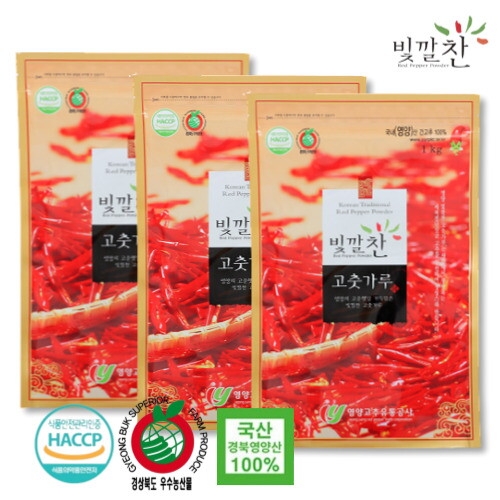 영양고추유통공사 2024년 빛깔찬 국내산 영양 고춧가루 양념용 보통맛 3kg (1개)