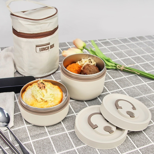 키친구 수능 초등 스텐 도시락통 일체형 2단원형 런치박스 도시락가방 포함