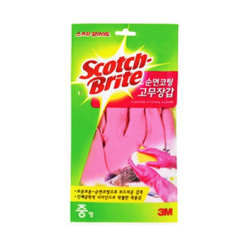 3M 스카치브라이트 순면코팅 고무장갑 (중)