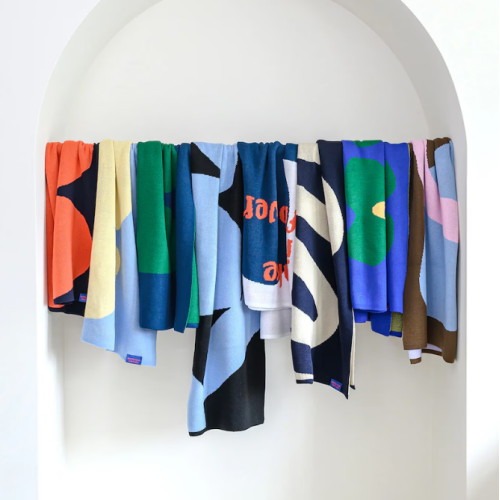 믹스앤매치 디자인 패턴 니트 담요 블랭킷 (85x120cm)_이미지