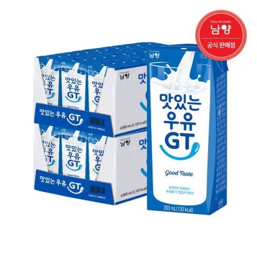 남양유업 남양 맛있는우유GT 흰우유 200ml 48팩 / 멸균우유