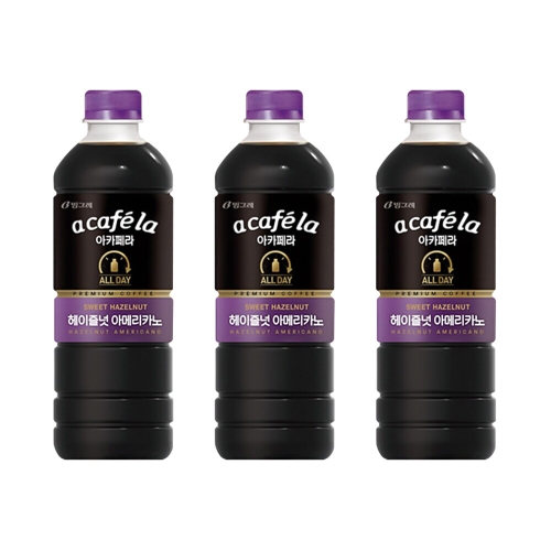 빙그레 아카페라 올데이 헤이즐넛 아메리카노 1L (3개)