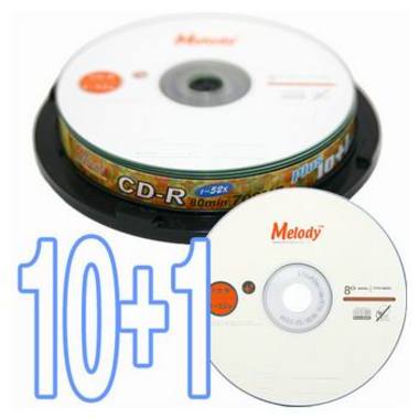 멜로디 CD-R 700MB 52x 케익 (1+10장)
