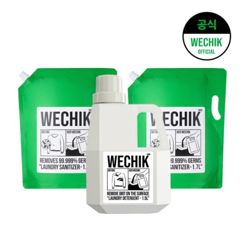 지엔디 위칙 파워 효소 세탁세제 1.5L 1개 + 소독 섬유유연제 리필 1.7L 2개
