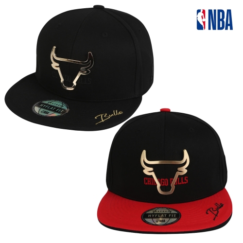 NBA 남녀공용 CHI 아웃라인 메탈 하이플랫 스냅백 N245AP614P
