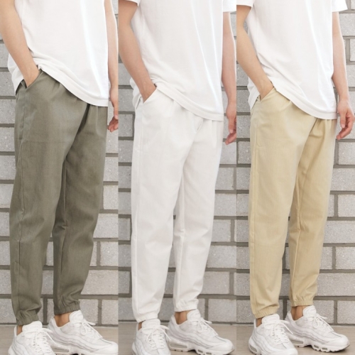 9부 바지 빅사이즈 여름 남자 린넨 면바지 팬츠 블랙-2XL 34