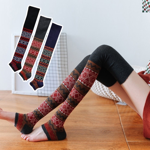 여성 패턴 롱 레그 워머 컬러 아가일 무늬 토끼털 다리 발 무릎  디자인 발목 레깅스 니삭스