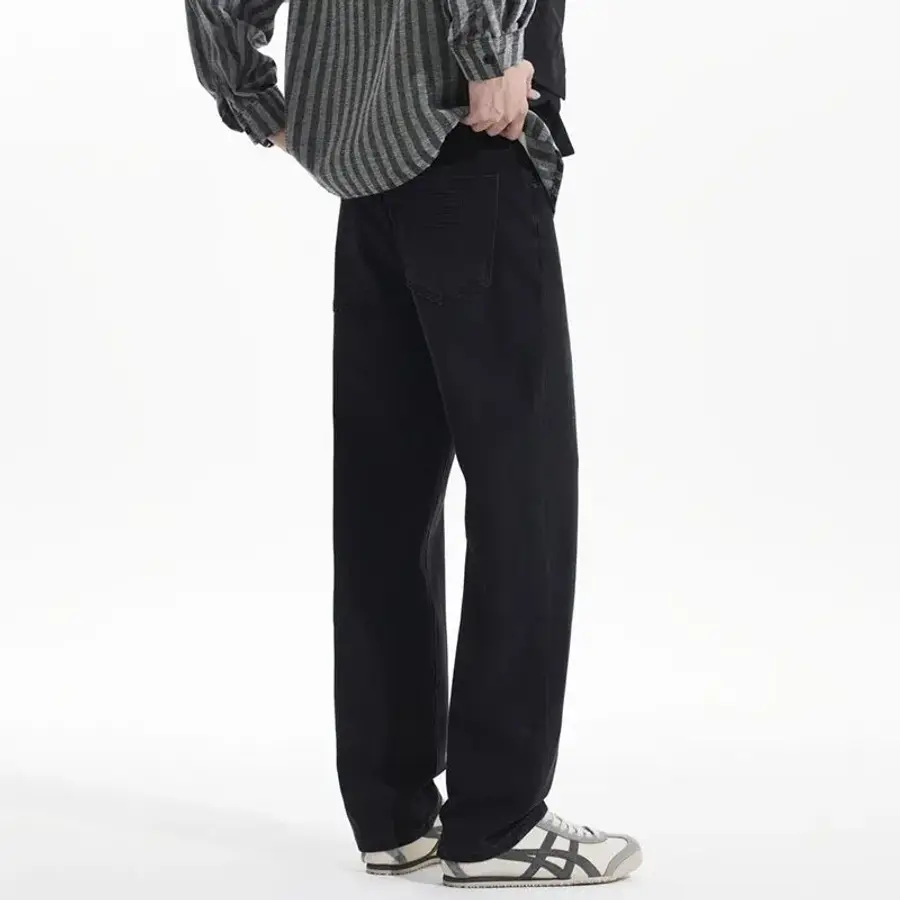 남성 블랙 진 스판 스트레이트 바지 가을 겨울 캐주얼 A43Z4G 득템2_이미지