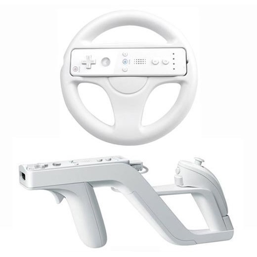 Wii 레이싱 휠 + 재퍼 건 호환제품_이미지