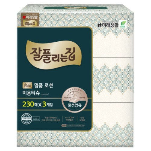 잘풀리는집 명품 로션 미용티슈 230매 (3입) (5팩(15입))_이미지